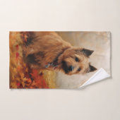 Australische Terrier im Herbst Leaves Fall Inspiri Badhandtuch Set (Handtuch)