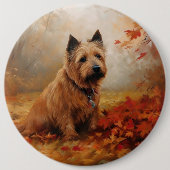 Australische Terrier im Herbst Leaves Fall Inspiri Button (Vorderseite)