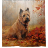 Australische Terrier im Herbst Leaves Fall Inspiri Duschvorhang (Vorderseite)