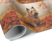 Australische Terrier im Herbst Leaves Fall Inspiri Geschenkpapier (Rolleneckpunkt)
