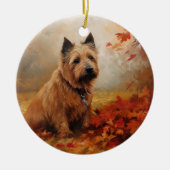 Australische Terrier im Herbst Leaves Fall Inspiri Keramik Ornament (Vorne)
