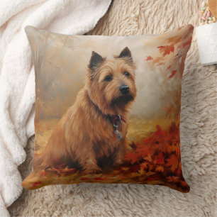 Australische Terrier im Herbst Leaves Fall Inspiri Kissen