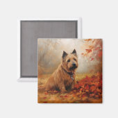 Australische Terrier im Herbst Leaves Fall Inspiri Magnet (Vorderseite/Rückseite)