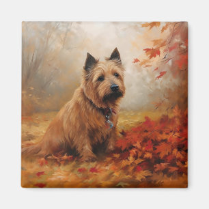 Australische Terrier im Herbst Leaves Fall Inspiri Magnet