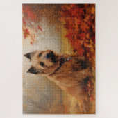 Australische Terrier im Herbst Leaves Fall Inspiri Puzzle (Vertikal)