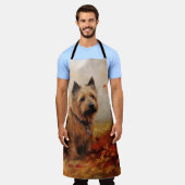 Australische Terrier im Herbst Leaves Fall Inspiri Schürze (Getragen)