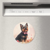 Australische Terrier mit Rose - Valentinstag Magnet (In Situ (Geschirrspüler))
