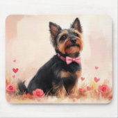 Australische Terrier mit Rose - Valentinstag Mousepad (Vorne)