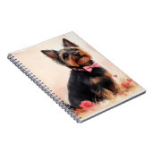 Australische Terrier mit Rose - Valentinstag Notizblock (Rechte Seite)