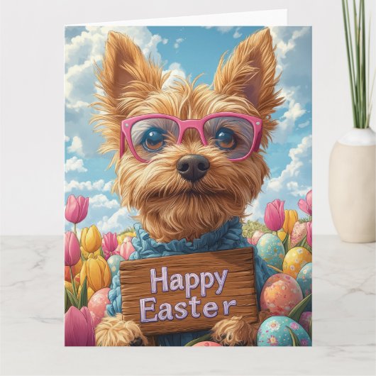Australische Terrier Ostereier Karte (Vorderseite)