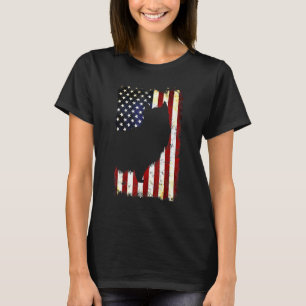 Australische Terrier Silhouette American Flag 4th T-Shirt