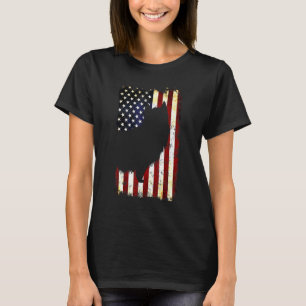 Australische Terrier Silhouette American Flag 4th T-Shirt