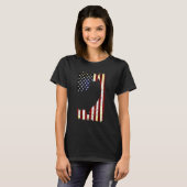 Australische Terrier Silhouette American Flag 4th  T-Shirt (Vorne ganz)