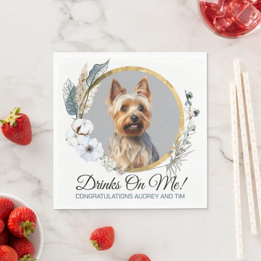 Australische Terrier Wedding Napkins mit Hunde-Fot Serviette (Beispiel)