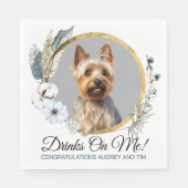 Australische Terrier Wedding Napkins mit Hunde-Fot Serviette (Vorderseite)