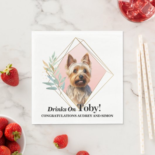 Australische Terrier Wedding Napkins mit Hunde-Fot Serviette (Beispiel)