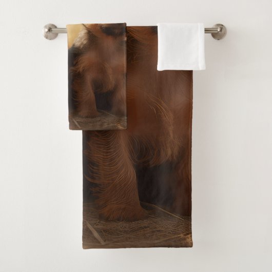 Australische Terrier Welpe Autumn Delight Pumpkin Badhandtuch Set (Insitu)