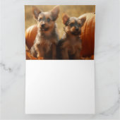 Australische Terrier Welpe Autumn Delight Pumpkin Karte (Innenseite)