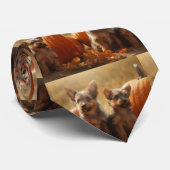 Australische Terrier Welpe Autumn Delight Pumpkin Krawatte (Gerollt)
