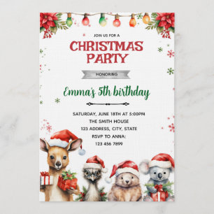 Australische Tier-Weihnachtsfeier-Einladung Einladung