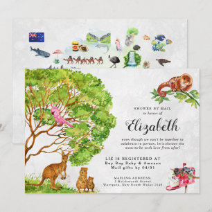 Australische Tiere Baby Shower per Posteinladung Einladung