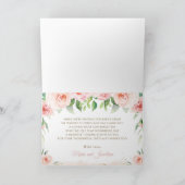 Australische Tiere Blush Pink Floral Baby Dusche Dankeskarte (Innenseite)