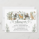 Australische Tiere Eucalyptus Greenery Baby Shower Einladung (Vorderseite)