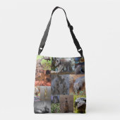 Australische Tiere Foto Collage, Crossbody Bag Tragetaschen Mit Langen Trägern (Rückseite)