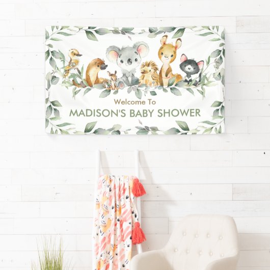 Australische Tiere Geburtstag Baby Begrüßungsgesch Banner (Insitu)
