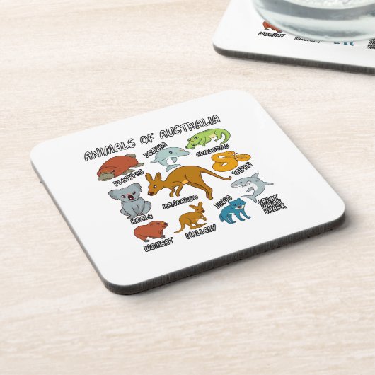 Australische Tiere Getränkeuntersetzer (Linke Seite)