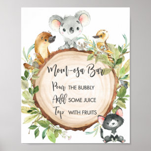 Australische Tiere Grünpflanzen Dusche Mama-osa Ba Poster