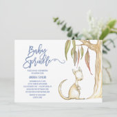 Australische Tiere | Kangaroo & Joey Baby Sprinkle Einladung (Stehend Vorderseite)