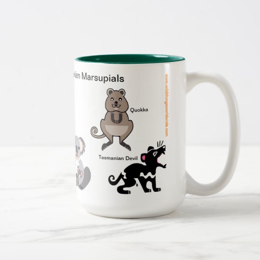 Australische Tiere - Marsupials - Wildtiere Zweifarbige Tasse (Rechts)