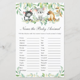 Australische Tiere Name Baby Animal Fun Game