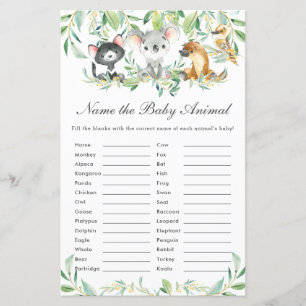 Australische Tiere Name Baby Animal Fun Game
