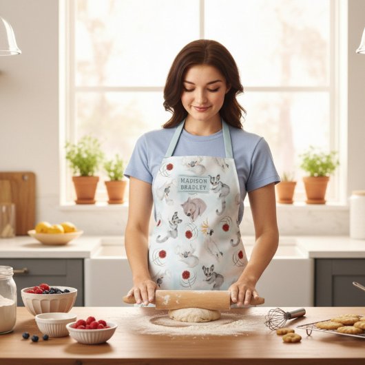 Australische Tiere Niedlich Watercolor Personalisi Schürze