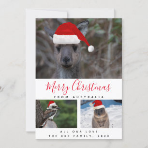 Australische Tiere Red Script Multi Foto Collage Feiertagskarte