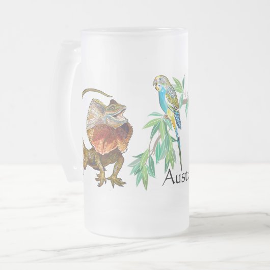 Australische Tierwelt Mattglas Bierglas (Vorderseite Links)