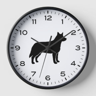 Australische Treibhund Silhouette Uhr