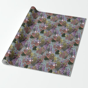 Australische tropische Sommerwildblumen im Vintage Geschenkpapier