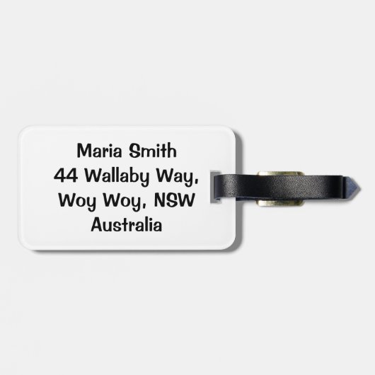 australische Umgangskarte Gepäckanhänger (Rückseite horizontal)