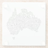 australische Umgangskarte Glasuntersetzer (Rückseite)