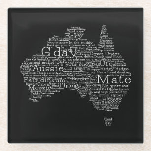 australische Umgangskarte Glasuntersetzer