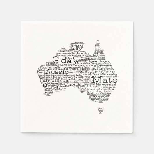 australische Umgangskarte Serviette (Vorderseite)