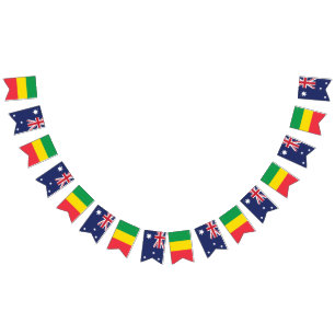 Australische und äthiopische Flaggen Seite an Seit