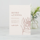 Australische Ureinwohner Botanicals Waratah Protea Einladung (Stehend Vorderseite)