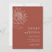 Australische Ureinwohner Botanicals Waratah Protea Einladung (Vorderseite)