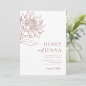 Australische Ureinwohner Botanicals Waratah Protea Einladung (Stehend Vorderseite)