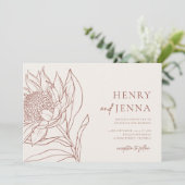 Australische Ureinwohner Botanicals Waratah Protea Einladung (Stehend Vorderseite)