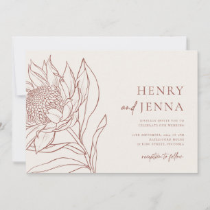 Australische Ureinwohner Botanicals Waratah Protea Einladung